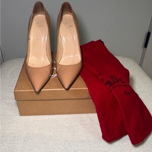 Christian Louboutin So Kate 120 Patent Nude Pumps